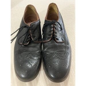 J&M Est‎ 1850 Black Leather Dress Men's 10 M Shoes 20-1355 Johnston & Murphy